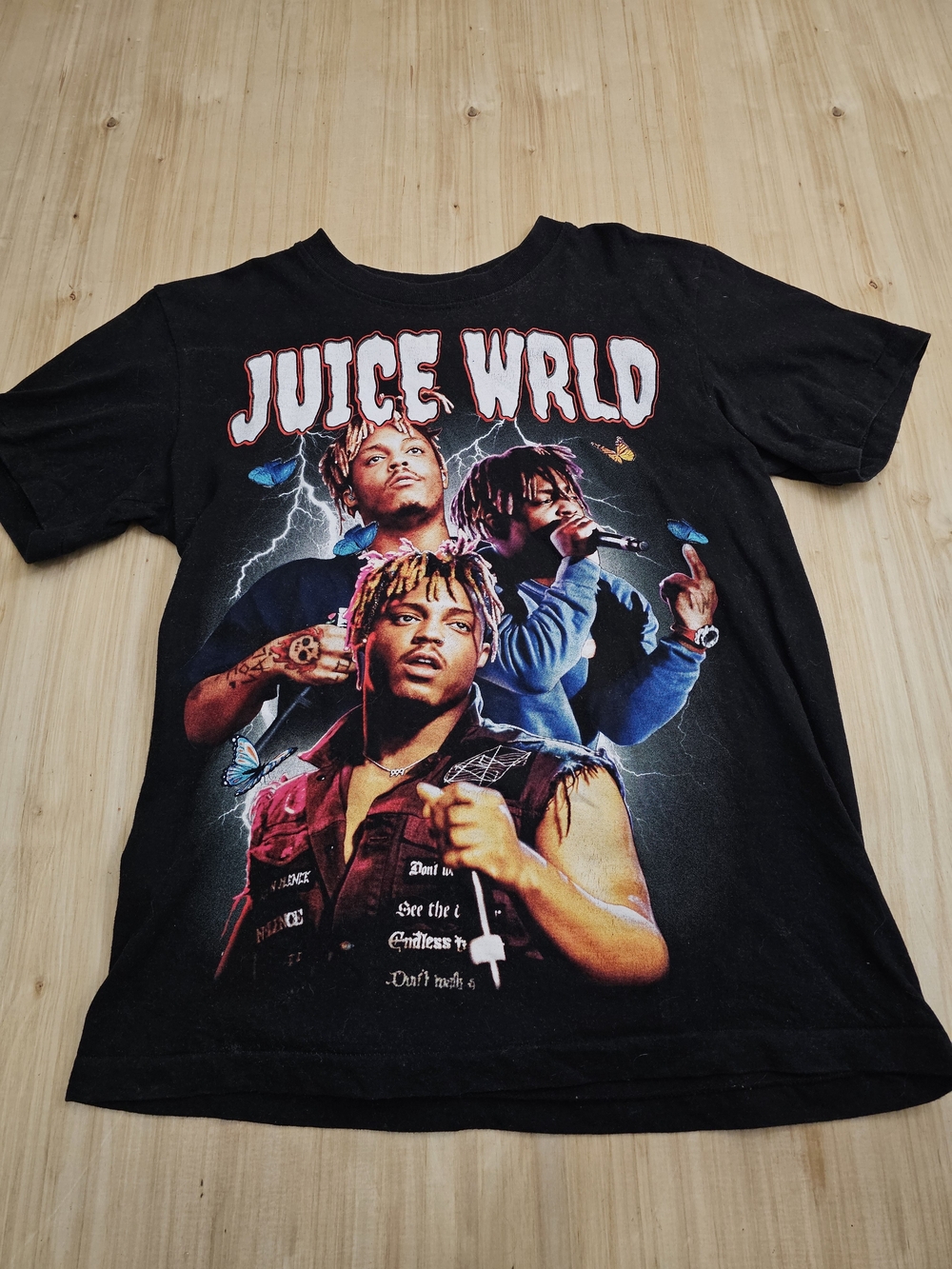 JUICE WRLD Black Dual Graphic Black Tee Medium